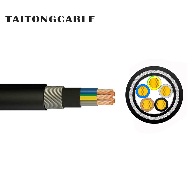Lågspännings 2-5-kärniga kopparledare SWA-bepansrade XLPE-isolerade PVC-mantlade strömkablar