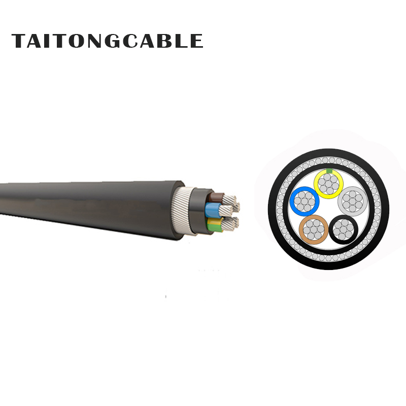 Lågspänning 2-5-kärniga SWA armerad aluminiumledare XLPE isolerade PVC-mantlade strömkablar