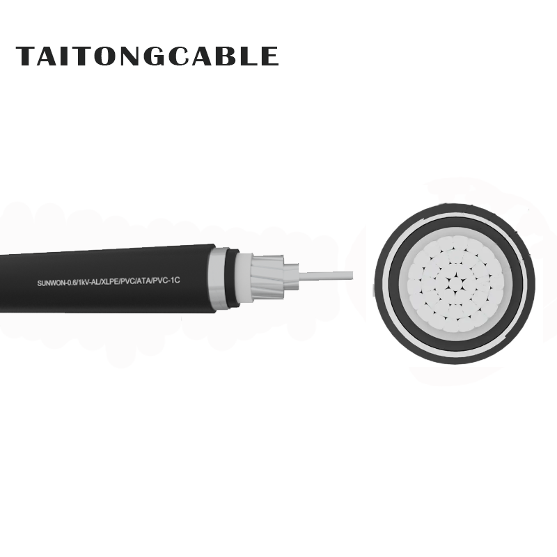 Lågspänning enkelkärnig ATA armerad aluminiumledare XLPE isolerad PVC-mantel strömkablar